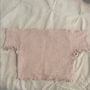 Pink off the shoulder